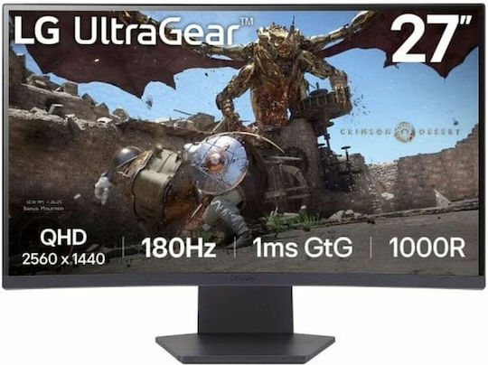 LG UltraGear 27GS60QC-B VA HDR Curved Gaming Monitor 27" QHD 2560x1440 180Hz with Response Time 1ms GTG view 1