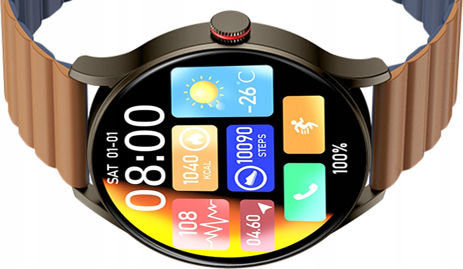 Imilab Imiki TG1 45mm Smartwatch with Heart Rate Monitor (Brown) view 2