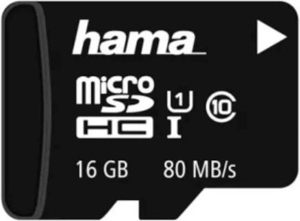 Hama microSDHC Memory Card 16GB Class 10 UHS-I 80MB/S + Adapter view 3