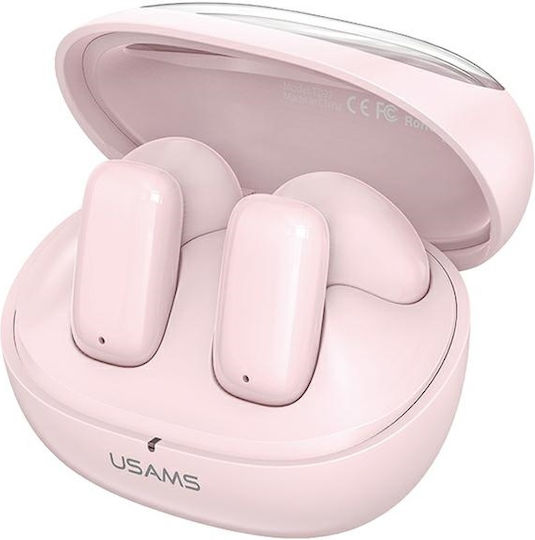 Usams TD22 Earbud Bluetooth Handsfree Earphones with Charging Case Pink view 1