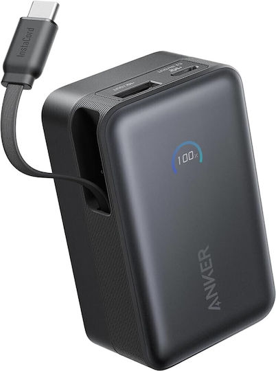 Anker Nano Power Bank 10000mAh 45W with USB-A Port and USB-C Port Power Delivery Black view 2