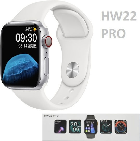 HW22 44mm Smartwatch with Heart Rate Monitor (White) view 2