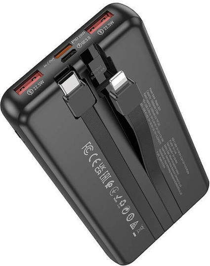 Borofone BJ57 Power Bank 10000mAh 22.5W with 2 USB-A Ports and USB-C Port Power Delivery / Quick Charge 3.0 Black