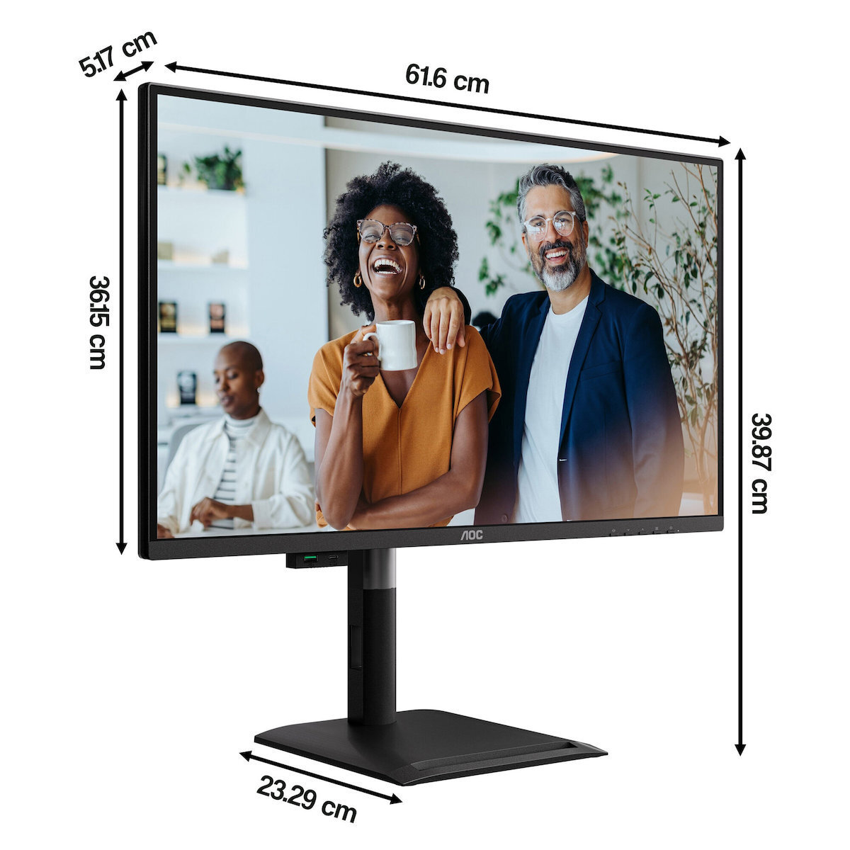 AOC Q27P4CV Monitor 27" QHD 2560x1440 with 4ms GTG Response Time view 3