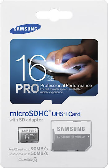 Samsung MB-MG16DA microSDHC 16GB U1 UHS-I 90MB/s with Adapter vista 5