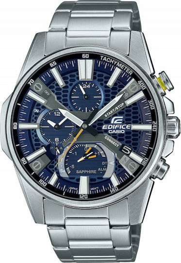 Casio EQB-1200D-2AER Stainless Steel 50mm Waterproof Smartwatch (Silver) view 1
