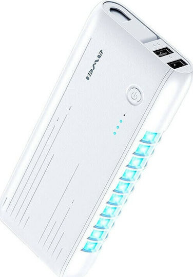 Awei P18K Power Bank 6000mAh 3W with 2 USB-A Ports White