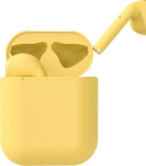 i12 Touch Earbud Bluetooth Handsfree Earphones with Charging Case Yellow view 2