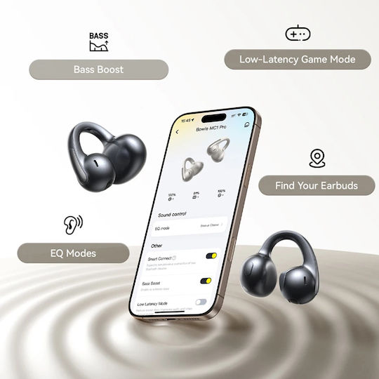 Baseus Bowie MC1 Pro Open Ear Bluetooth Handsfree Earphones with Sweat Resistance and Charging Case Black view 6