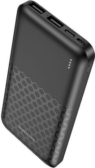 DBT15 Power Bank 10000mAh with 2 USB-A Ports and USB-C Port Black view 1