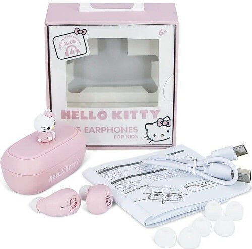 OTL Hello Kitty 3D Character In-ear Bluetooth Handsfree Earphones with Charging Case Pink view 6