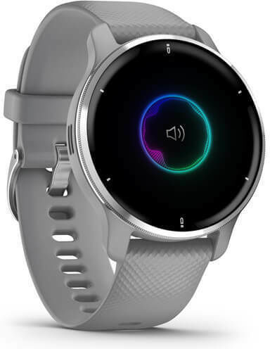 Garmin Venu 2 Plus Stainless Steel 43mm Waterproof Smartwatch with Heart Rate Monitor (Silver Stainless Steel Bezel With Powder Grey Case And Silicone Band) view 4