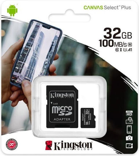 Kingston 32GB Class 10 UHS-I 100MB/s with Adapter view 1