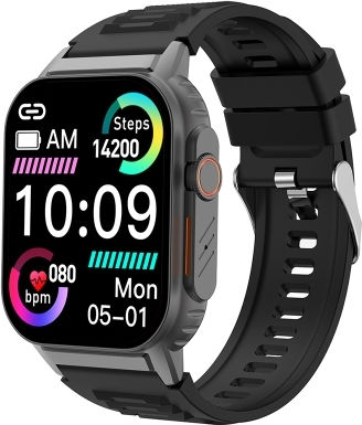 G41 Smart Bracelet 2.01 Inch Ip67 Waterproof Smart Watch Bluetooth Call Heart Rate Non-invasive Blood Glucose Hrv Met Black