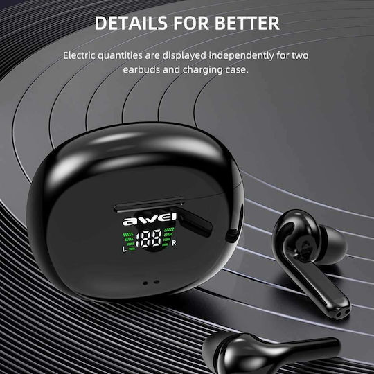 Awei T15P In-ear Bluetooth Handsfree Earphones with Charging Case Black view 2