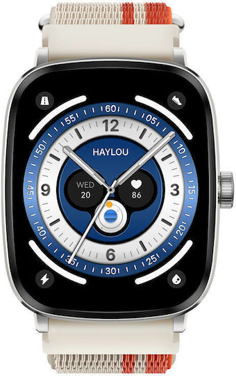 Haylou RS5 50mm Smartwatch with Heart Rate Monitor (Silver) vue 4