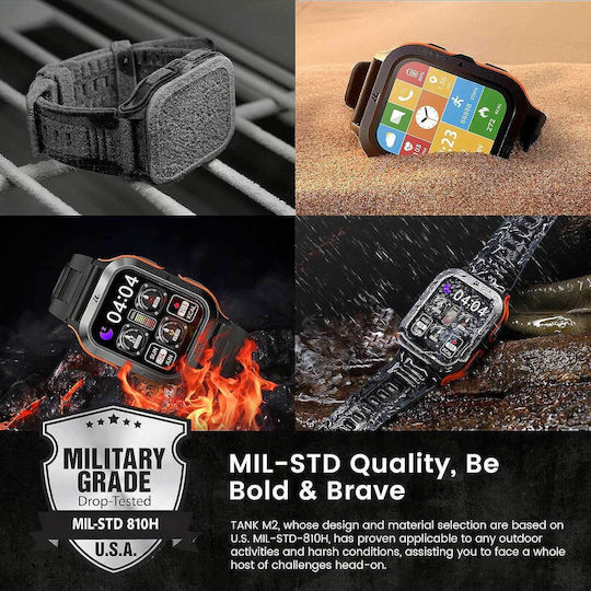 Kospet Tank M2 Smartwatch with Heart Rate Monitor (Black) view 2
