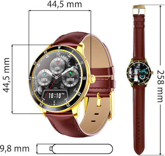 Manta SWT06BP Smartwatch with Heart Rate Monitor (Brown) view 6