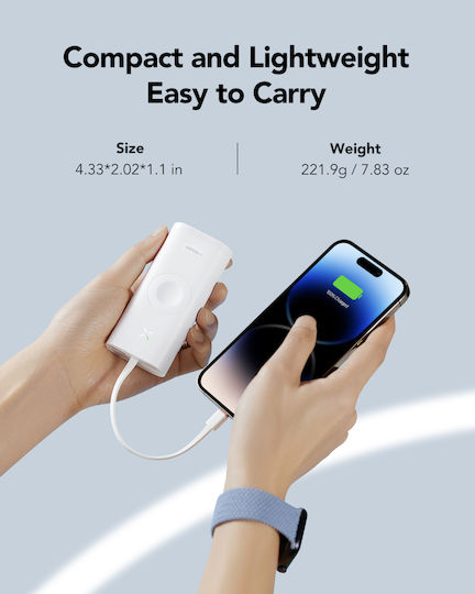 Veger W1162S Power Bank 10000mAh with USB-A Port and USB-C Port White view 8