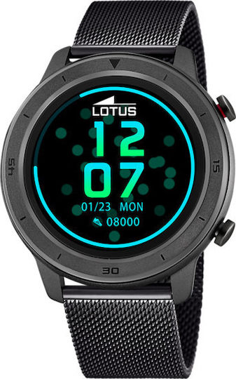 Lotus Watches L50023/1 Stainless Steel 46mm Smartwatch with Heart Rate Monitor (Black) view 1