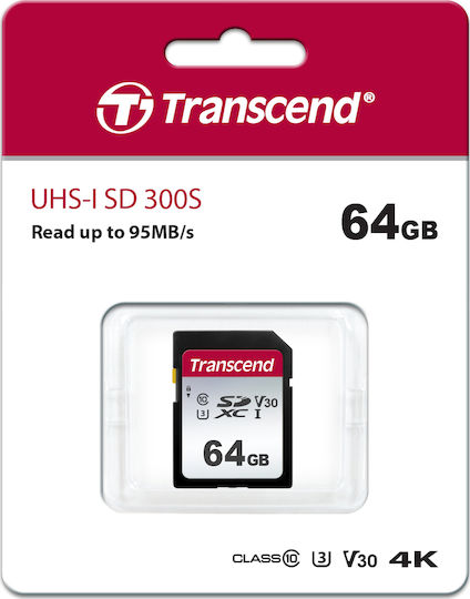 Transcend 300s SDXC 64GB Class 10 U1 V30 UHS-I view 3