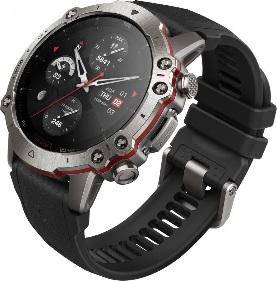 Amazfit Falcon Titanium Waterproof Smartwatch with Heart Rate Monitor (Supersonic Black) vue 2