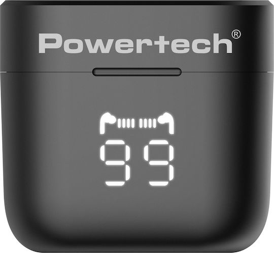 Powertech PT-1227 In-ear Bluetooth Handsfree Earphones with Sweat Resistance and Charging Case Black Ansicht 5