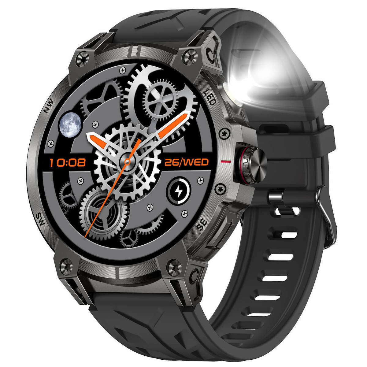 Microwear KC89 Smartwatch with Heart Rate Monitor (Black)