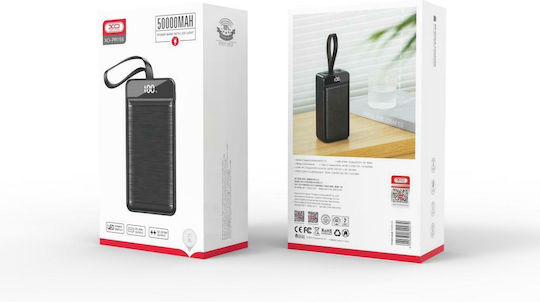 XO PR158 Power Bank 50000mAh 18W with 2 USB-A Ports and USB-C Port Black view 2