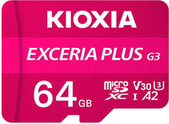 Kioxia microSDXC 64GB U3 V30 A2 UHS-I 210MB/s with Adapter view 1