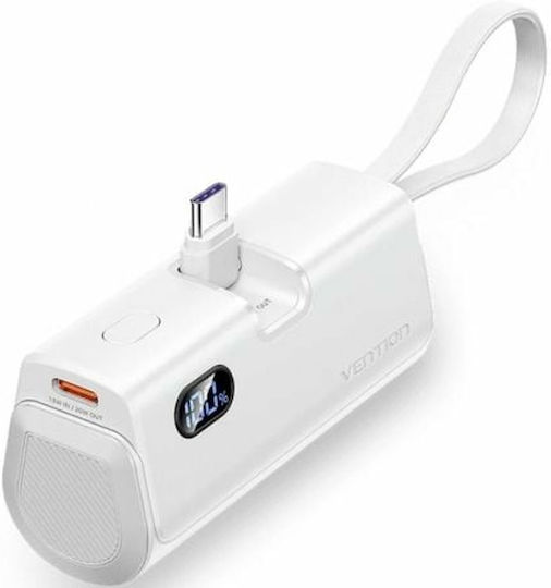 Vention FHQW0 Power Bank 4800mAh 20W with USB-C Port White