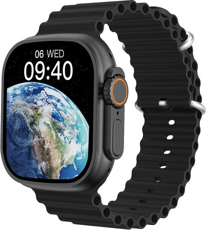 Wiwu Sw01 Ultra 1.9 Inch Ips Screen Ip68 Waterproof Bluetooth Smart Watch Support Heart Rate Monitoring Black