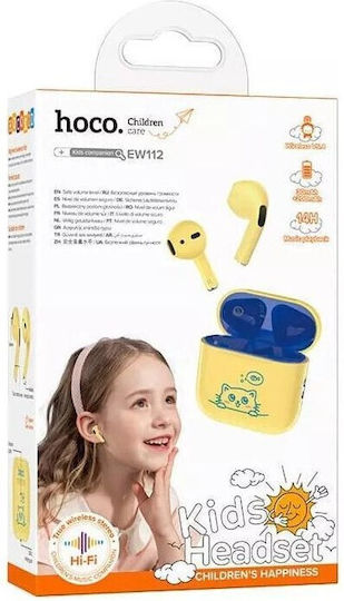 Hoco EW112 Kids Earbud Bluetooth Handsfree Earphones with Charging Case Yellow view 3