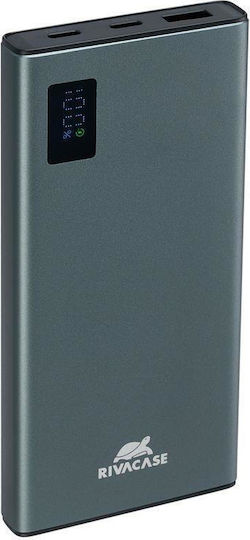 Rivacase VA1021 Power Bank 10000mAh with USB-A Port and USB-C Port Power Delivery / Quick Charge 3.0 Gray view 2