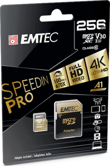 Emtec Speedin Pro microSDXC 256GB Class 10 U3 V30 A1 UHS-I view 2