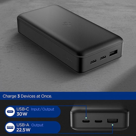 Spigen EA3020 Power Bank 20000mAh 30W with USB-A Port and USB-C Port Black view 3
