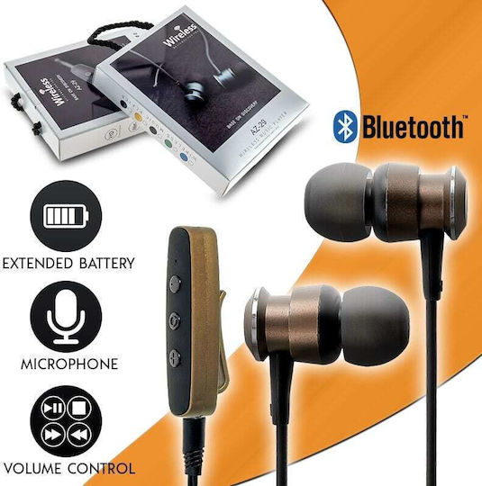 AZ-29 In-ear Bluetooth Handsfree Earphones Gold view 4