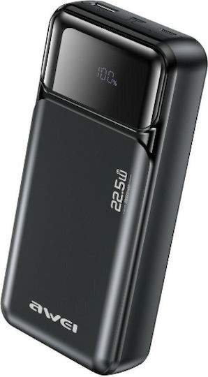 Awei PA-92 Power Bank 20000mAh 22.5W with USB-A Port and 2 USB-C Ports Power Delivery Black