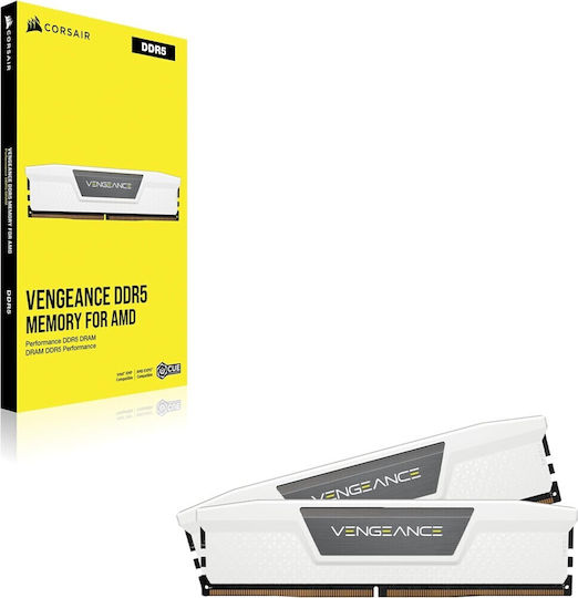 Corsair Vengeance White DDR5 32GB RAM with 2x16GB Modules and Speed 6400 for Desktop CMK32GX5M2B6400Z36W view 2