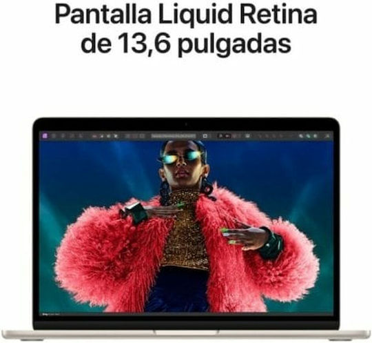 Apple MacBook Air 13" (2024) 13.6" Retina Display (M3-8-core/16GB/256GB SSD) Starlight (ES Keyboard) vue 5