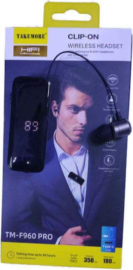 Takemore TM-F960 Pro In-ear Bluetooth Handsfree Earphone Lapel Black