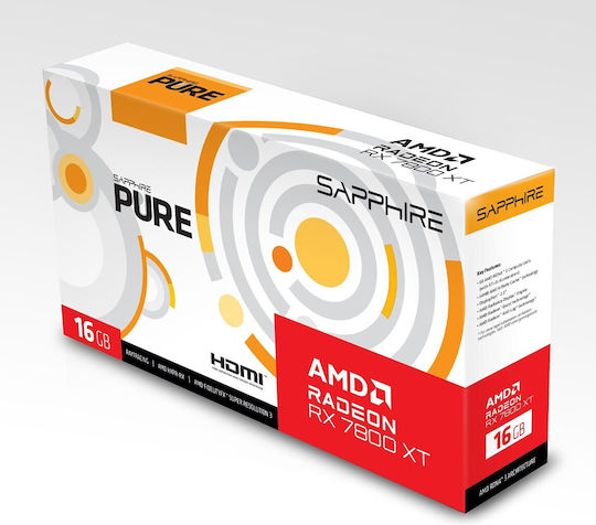 Sapphire Radeon RX 7800 XT 16GB GDDR6 Pure Graphics Card view 6