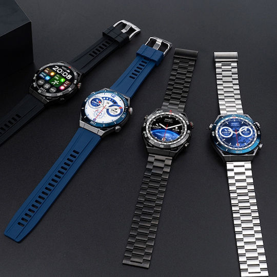 NO.1 ULTRA Mate Smartwatch with Heart Rate Monitor (Silver Case / Silver Strap Metallic) view 5