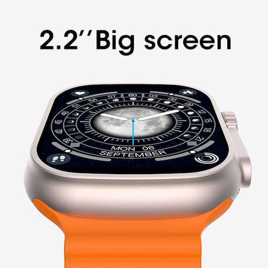 Microwear DT9 Ultra 42mm Smartwatch with Heart Rate Monitor (Orange) view 2