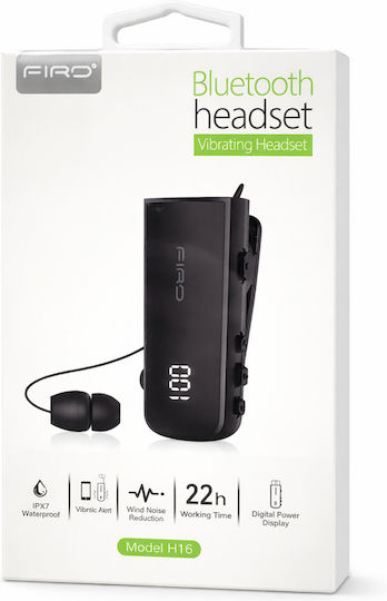 Firo H16 In-ear Bluetooth Handsfree Lapel Headset Black vista 2