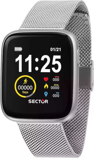 Sector S-04 Stainless Steel 40mm Smartwatch (Silver) view 1