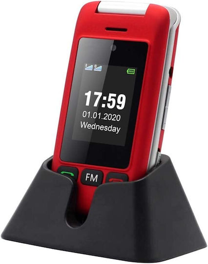 Artfone Artfone C10 Flip Dual SIM Mobile with Large Buttons Red view 5