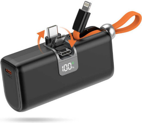 Moxom MX-PB161 Power Bank 5000mAh with USB-C Port Black view 1