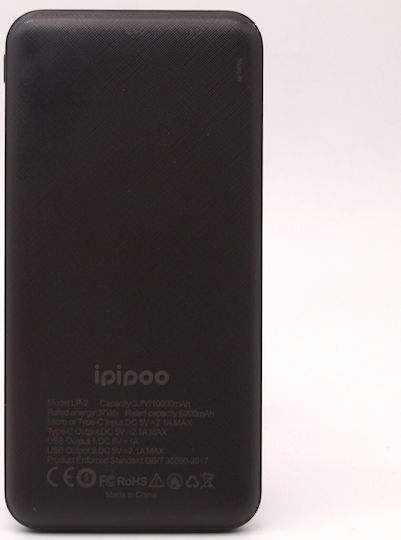 Ipipoo LP-2 Power Bank 10000mAh with 2 USB-A Ports Black vue 4