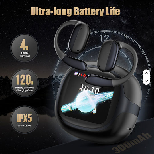 R1pro Open Ear Bluetooth Handsfree Earphones with Charging Case Black view 5